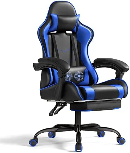 Gaming Chair with Footrest and Massage Lumbar Support — Smart Chairs, Shahoo