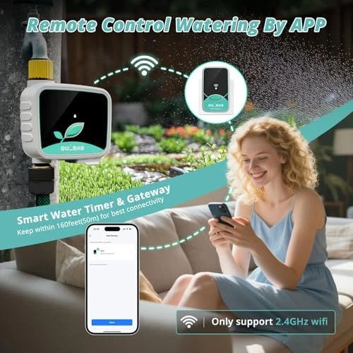 Smart WiFi Water Timer for Garden Hose — Irrigation System, QUOBAS