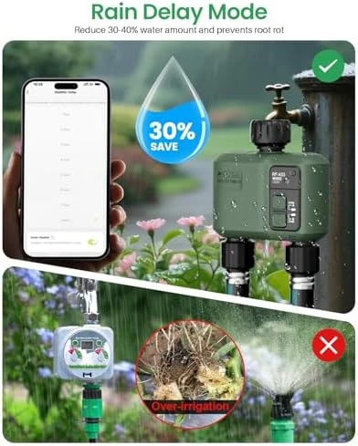 WiFi Water Timer 2 Zone for Garden Hose — Irrigation System, Shrivee