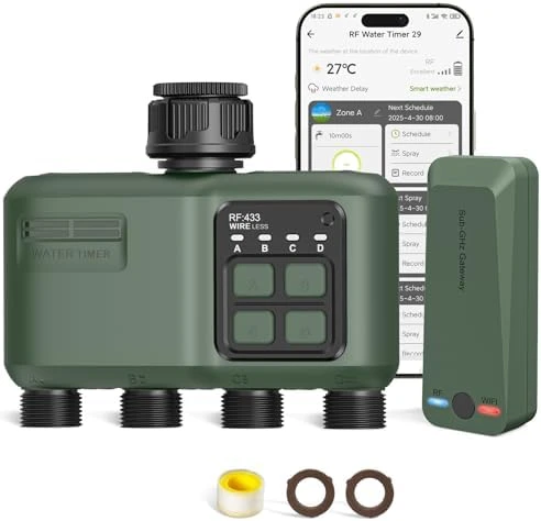 WiFi Water Timer 2 Zone for Garden Hose — Irrigation System, Shrivee