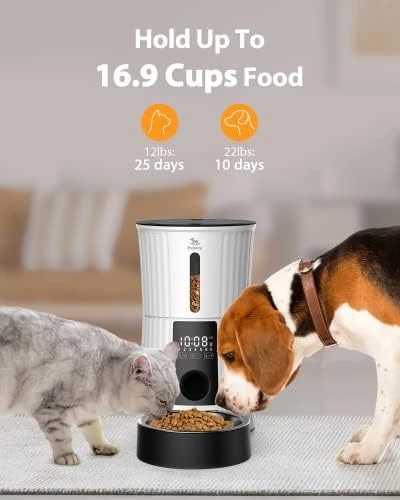 Timed Automatic Dry Food Dispenser — Automatic Pet Feeder, Petory