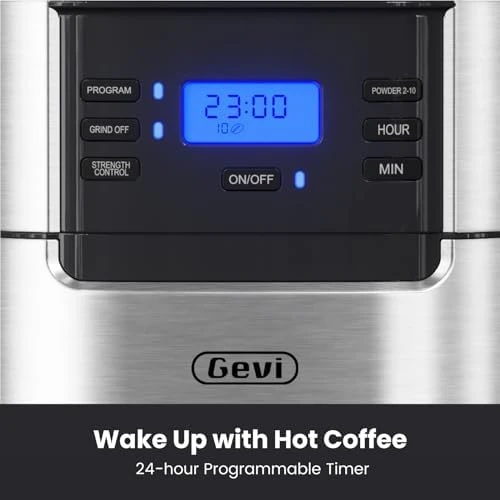 10-Cup Drip Coffee Maker with Built-in Burr Grinder — Coffee Maker, Gevi