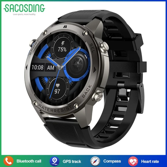 Amoled 1.43-inch Screen Smart Watch with Real GPS — Smart Watch, SACOSDING