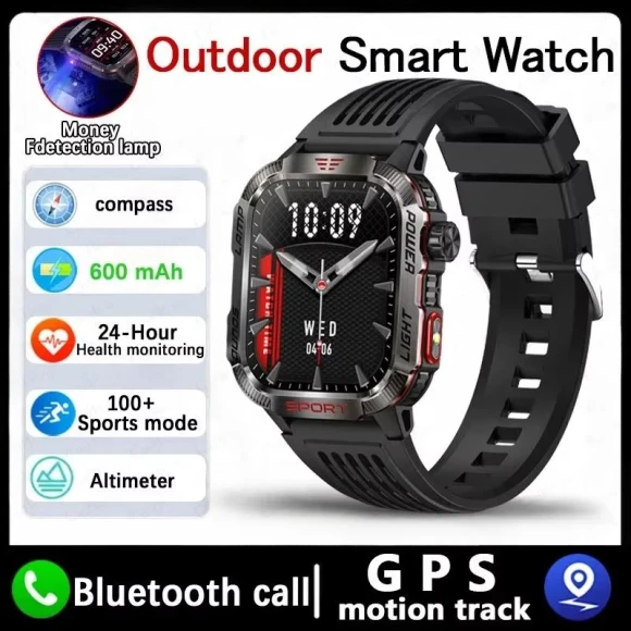 Military GPS Smartwatch with Flashlight and Compass, Carrefour