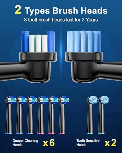 Rotating Electric Toothbrush with 5 Cleaning Modes — Electric Toothbrush, MCUDKIK
