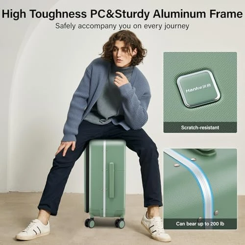 24 Inch Luggage with Cup Holder and Charge — Smart Luggage, Hanke