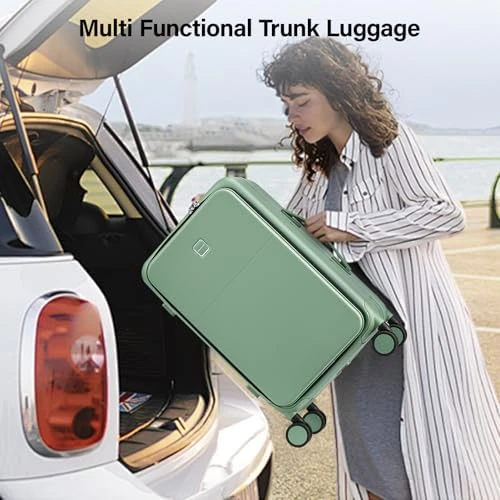 24 Inch Luggage with Cup Holder and Charge — Smart Luggage, Hanke