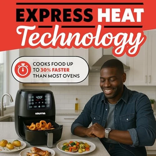 6 Qt Air Fryer with Digital Display and 12 Presets — Air Fryer, Gourmia