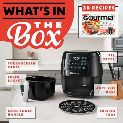 6 Qt Air Fryer with Digital Display and 12 Presets — Air Fryer, Gourmia
