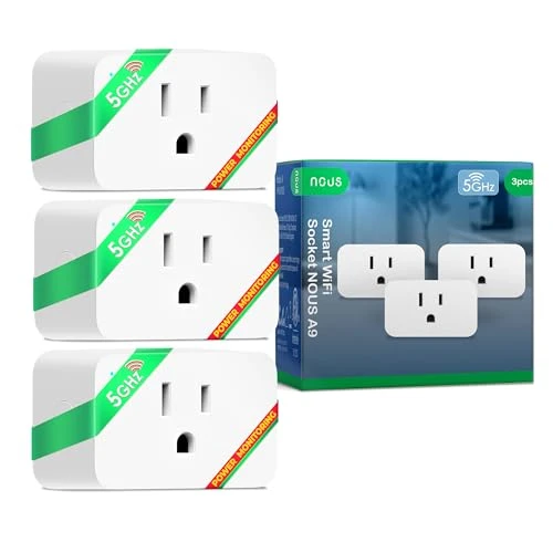 Wi-Fi Smart Plug 15A, Dual-Band 2.4GHz & 5GHz, Energy Monitoring — Smart Plug, NOUS