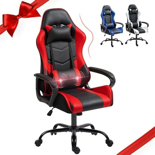Gaming Chair with Massage Lumbar Support — Smart Chairs, ECOTOUGE