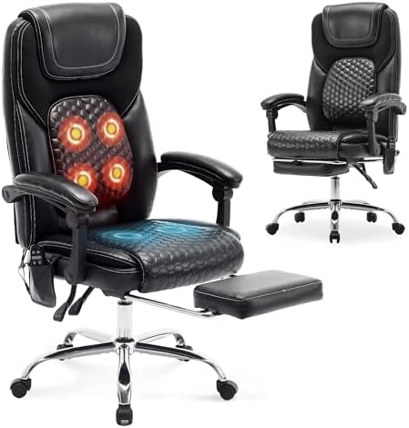 Massage Office Chair with 3-Level Heat and Footrest — Massage Chairs, MALOL