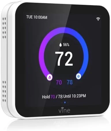 Programmable Thermostat with Touch Screen, WiFi Smart Home Thermostat for AC and Heating — Smart Thermostat, vine