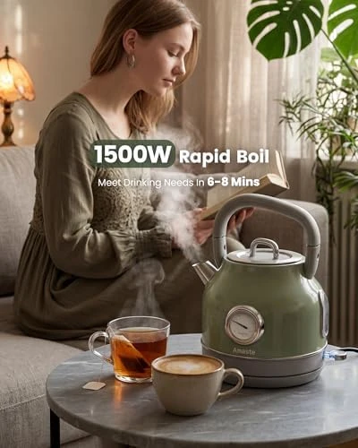 Retro Electric Tea Kettle with Thermometer — Electric Kettle, Amaste