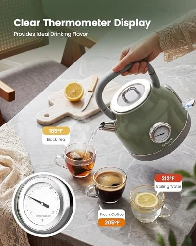 Retro Electric Tea Kettle with Thermometer — Electric Kettle, Amaste