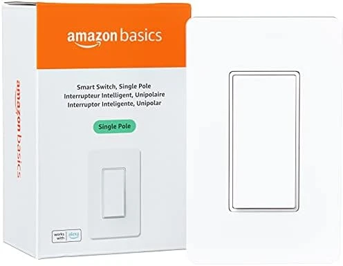 Smart Light Switch, 3-Way, Works with Alexa Only, Voice Control, 2.4 GHz Wi-Fi, No Hub Required — Smart Switch, Amazon Basics