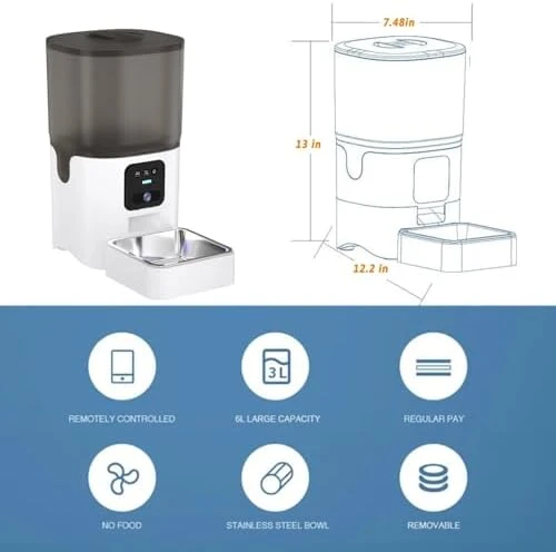 Smart Pet Feeder with Camera — Automatic Pet Feeder, gaosanjin