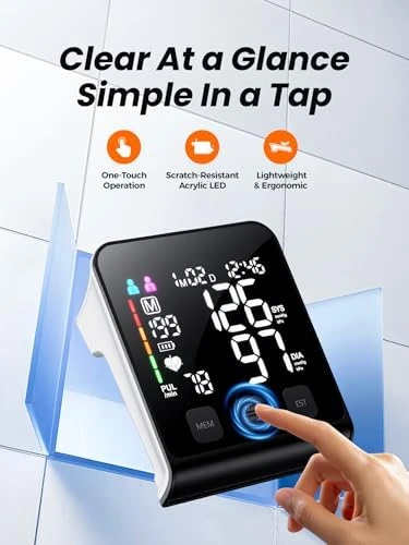 Upper Arm Blood Pressure Monitor with Wide-Range Cuff and Large Backlit Display — Blood Pressure Monitor, WAMELPRI