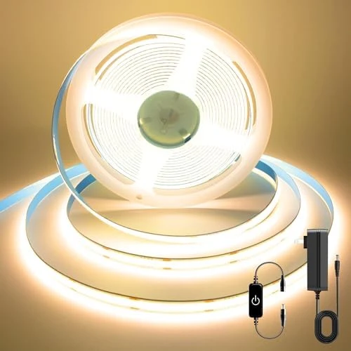 COB LED Strip Lights 9.84ft, 3000K Warm White, DC24V, CRI93+, Bluetooth App Control, Dimmable — LED Strip Lights, AUZIWE