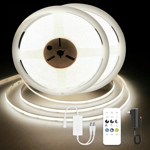 COB LED Strip Lights 9.84ft, 3000K Warm White, DC24V, CRI93+, Bluetooth App Control, Dimmable — LED Strip Lights, AUZIWE