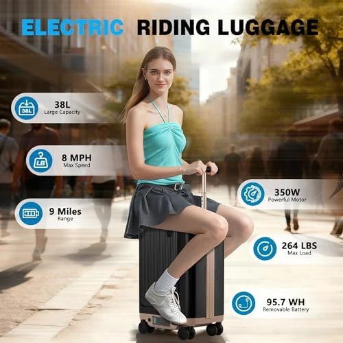 Electric Rideable Suitcase Scooter — Smart Luggage, Pirtecin