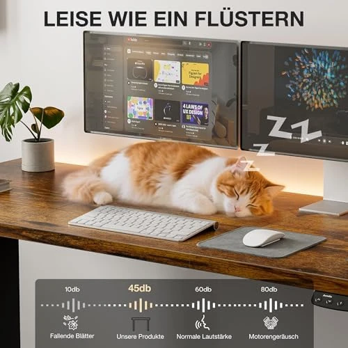 Electric Standing Desk, Height Adjustable Home Office Desk with Memory Presets & Cable Management, Rustic Brown Sit... — Standing Desk, Acrolix