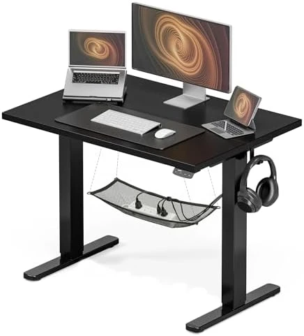 Electric Standing Desk, Height Adjustable Home Office Desk with Memory Presets & Cable Management, Rustic Brown Sit... — Standing Desk, Acrolix