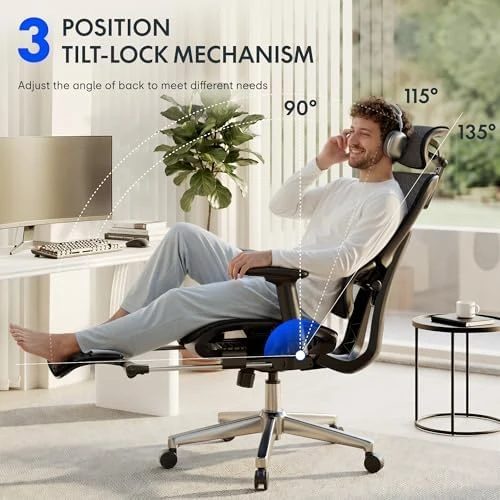 Ergonomic Office Chair with Footrest — Smart Chairs, FLEXISPOT