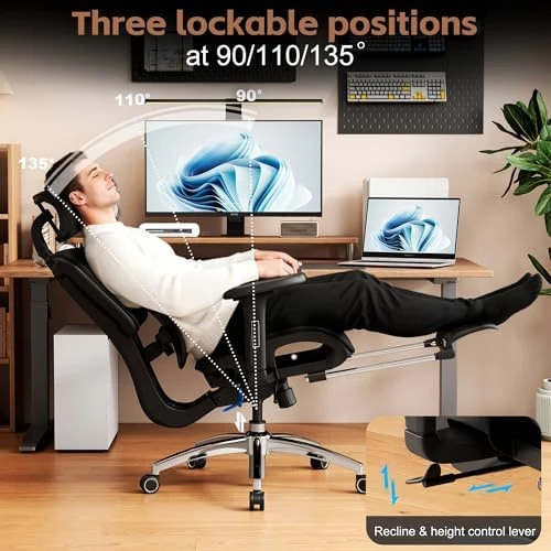 Ergonomic Office Chair with Footrest — Smart Chairs, Vonesse