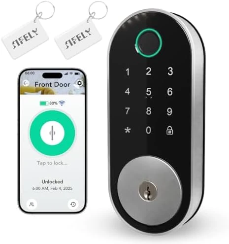Built-in WiFi Fingerprint Smart Deadbolt with Keypad — Smart Lock, Sifely