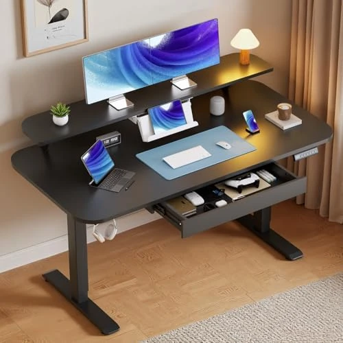 Electric Standing Desk with Drawers — Standing Desk, GTPLAYER