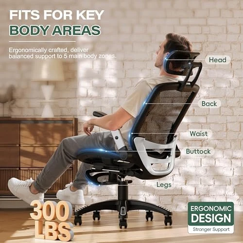 Ergonomic Office Chair with Footrest — Smart Chairs, GABRYLLY