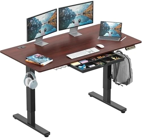Height Adjustable Standing Desk with Drawer and Memory Preset — Standing Desk, SHW