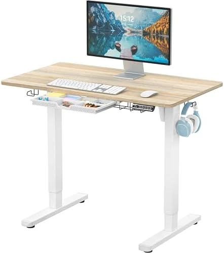 Height Adjustable Standing Desk with Drawer and Memory Preset — Standing Desk, SHW