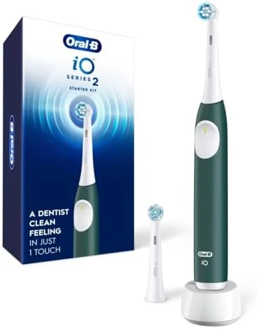 Rechargeable Electric Toothbrush, iO2 Starter Kit, 3 Cleaning Modes, Automatic Pressure Sensor to Protect Gums, 2 Brush... — Electric Toothbrush, Oral-B
