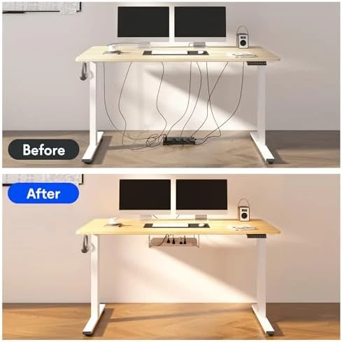 Whole-Piece Standing Desk with Clamp Power Strip, 55 x 28 — Standing Desk, FLEXISPOT