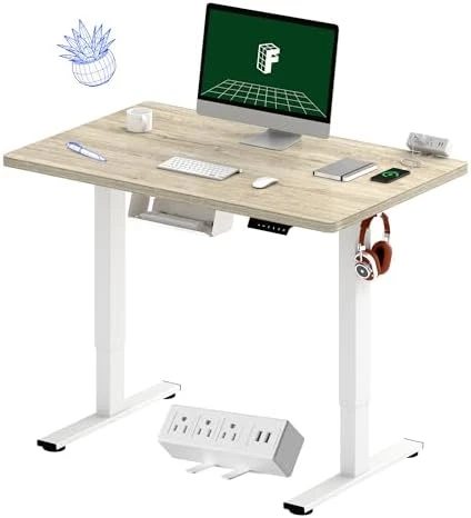Whole-Piece Standing Desk with Clamp Power Strip, 55 x 28 — Standing Desk, FLEXISPOT