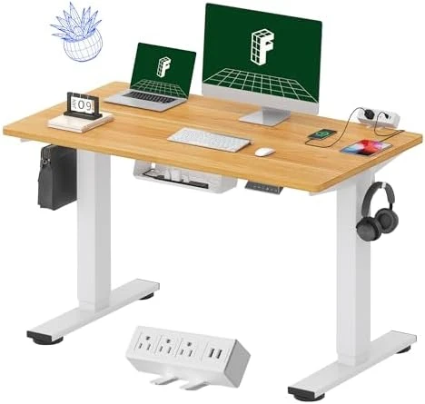 Whole-Piece Standing Desk with Clamp Power Strip, 55 x 28 — Standing Desk, FLEXISPOT