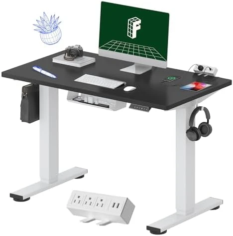 Whole-Piece Standing Desk with Clamp Power Strip, 55 x 28 — Standing Desk, FLEXISPOT