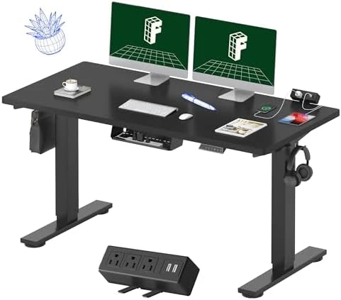 Whole-Piece Standing Desk with Clamp Power Strip, 48x24" — Standing Desk, FLEXISPOT