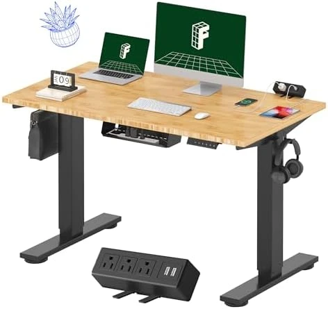 Whole-Piece Standing Desk with Clamp Power Strip, 48x24" — Standing Desk, FLEXISPOT