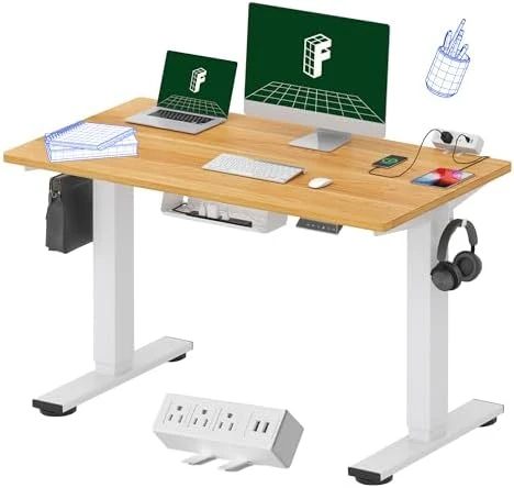 Whole-Piece Standing Desk with Clamp Power Strip, 48x24" — Standing Desk, FLEXISPOT