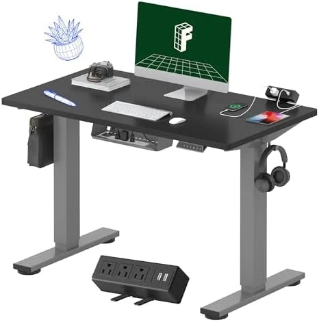 Whole-Piece Standing Desk with Clamp Power Strip, 48x24" — Standing Desk, FLEXISPOT