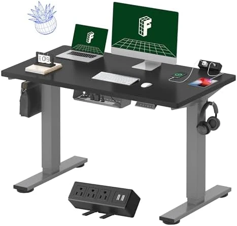 Whole-Piece Standing Desk with Clamp Power Strip, 48x24" — Standing Desk, FLEXISPOT
