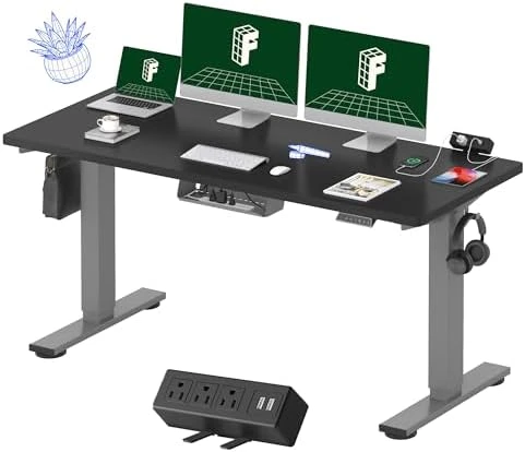 Whole-Piece Standing Desk with Clamp Power Strip, 48x24" — Standing Desk, FLEXISPOT