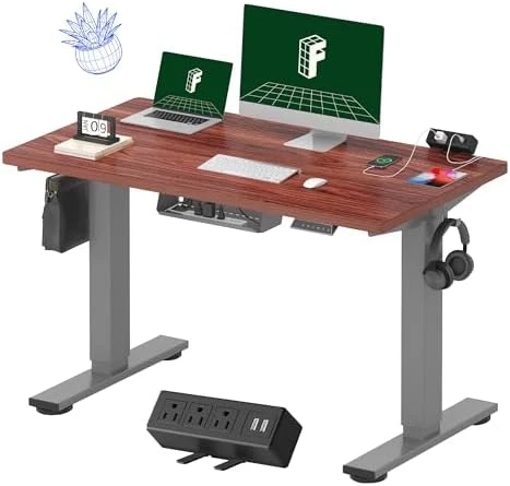 Whole-Piece Standing Desk with Clamp Power Strip, 48x24" — Standing Desk, FLEXISPOT