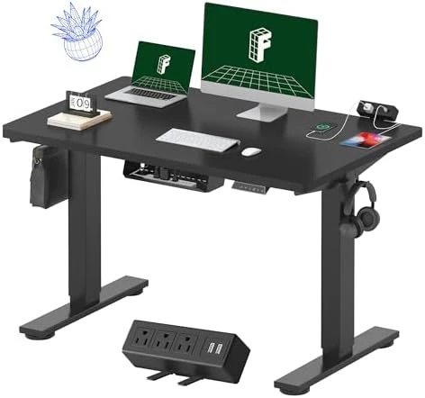 Whole-Piece Standing Desk with Clamp Power Strip, 48x24" — Standing Desk, FLEXISPOT