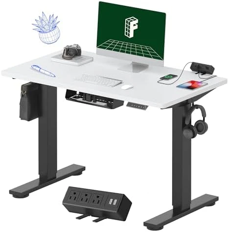 Whole-Piece Standing Desk with Clamp Power Strip, 48x24" — Standing Desk, FLEXISPOT
