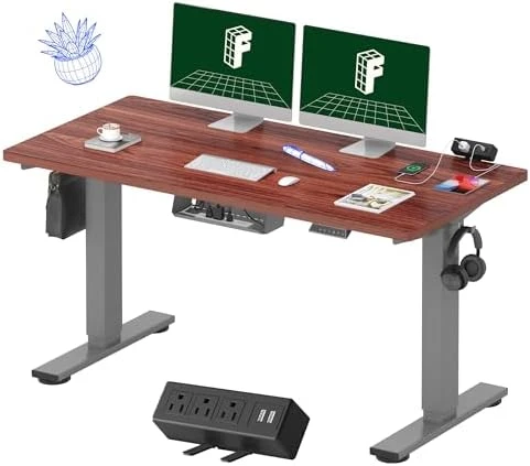 Whole-Piece Standing Desk with Clamp Power Strip, 48x24" — Standing Desk, FLEXISPOT