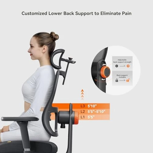 Ergonomic Office Chair with Adaptive Lumbar Support, Footrest, 4D Armrest, Adjustable Seat Depth & Height — Smart Chairs, NEWTRAL